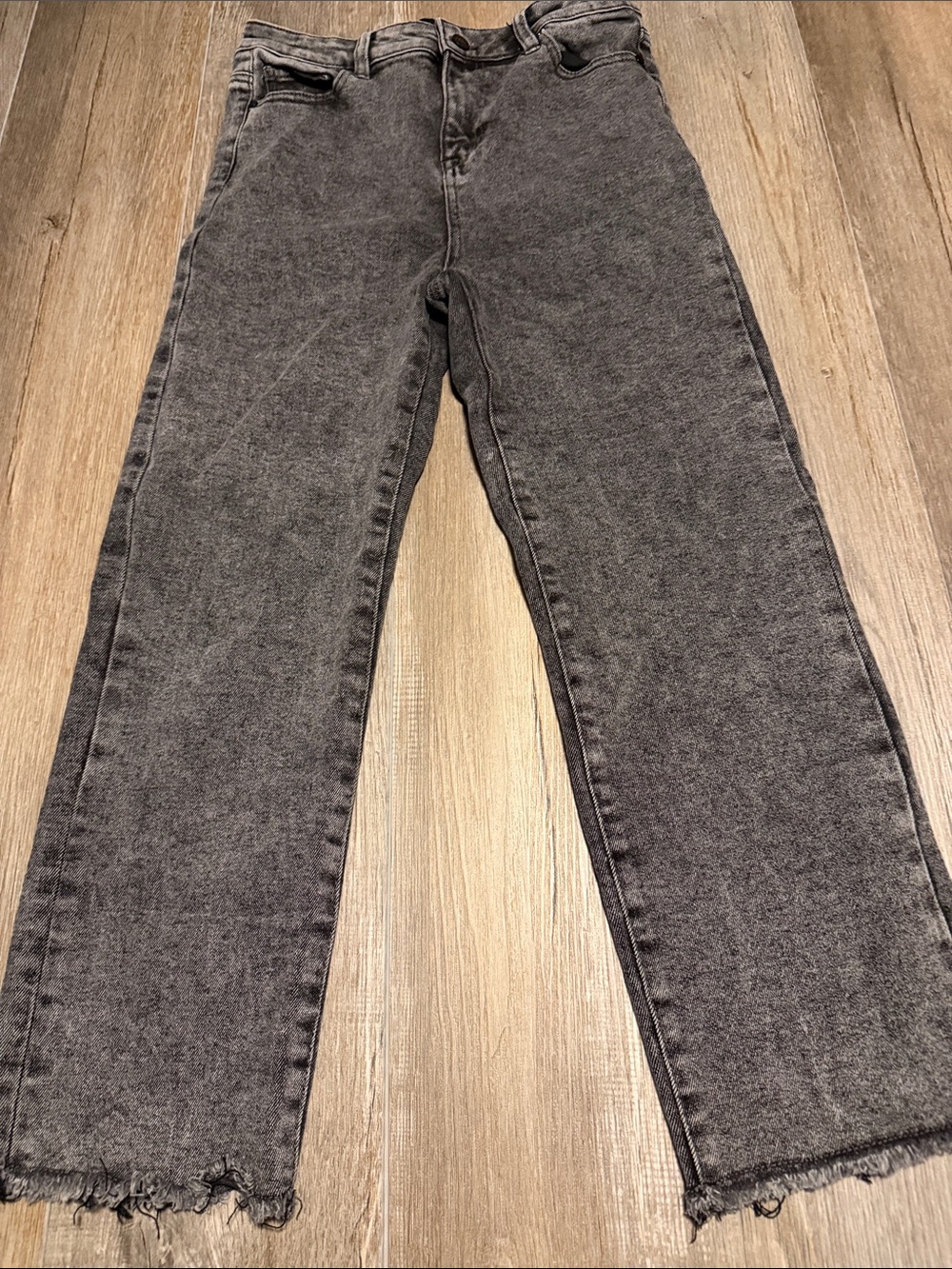 Kendall & Kylie The Icon High Rise Washed Gray Straight Leg Jeans